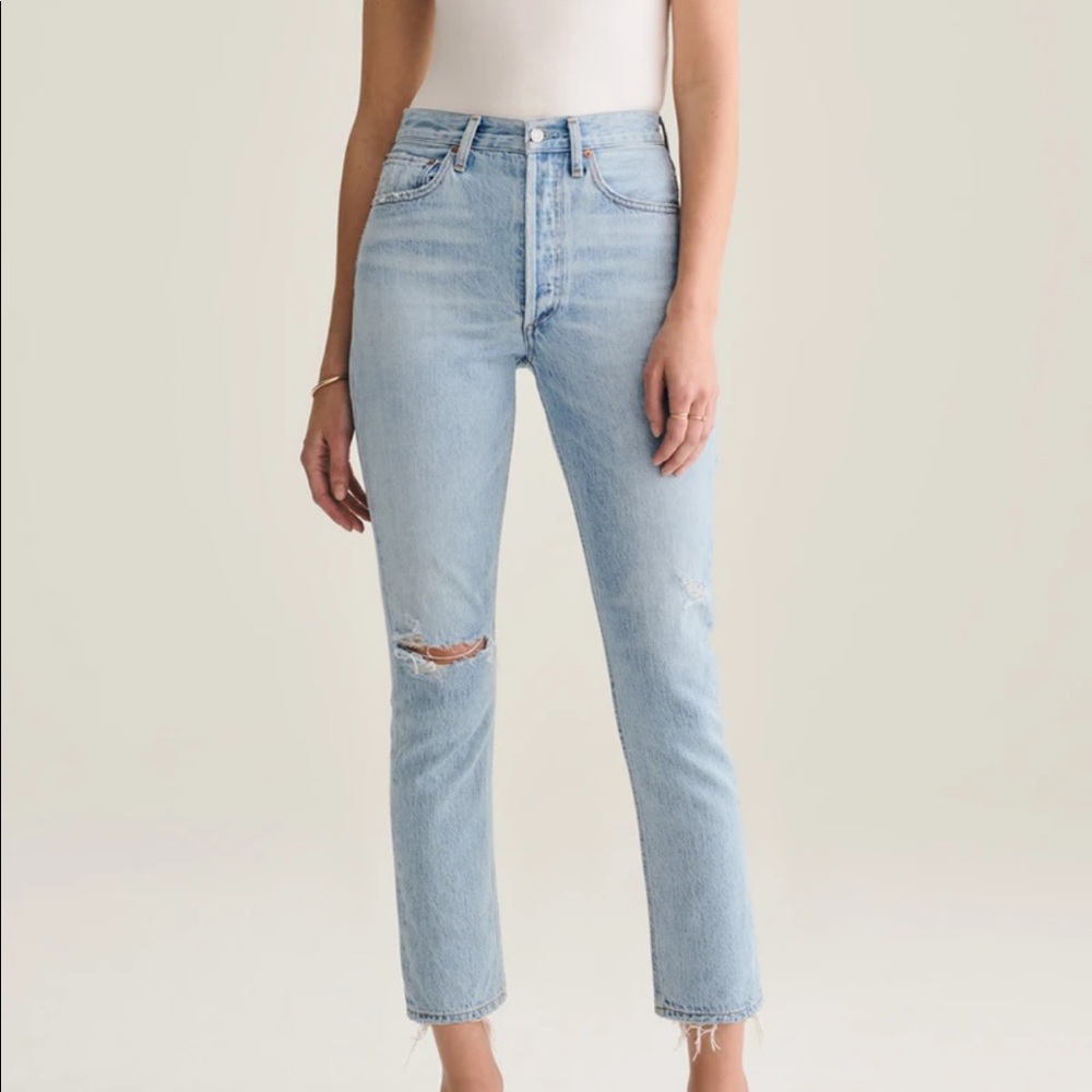 Agolde Riley High Rise Straight Crop in Shatter